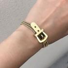 Couple Matching Buckled Bracelet Gold - One Size