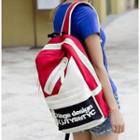 Color Block Canvas Backpack
