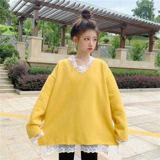 Lace Paneled Sweatshirt