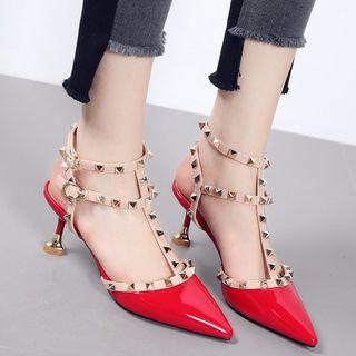Studded High-heel Pointed Pumps