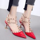 Studded High-heel Pointed Pumps