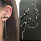 Alloy Cross & Chain Fringed Earring As Shown In Figure - One Size