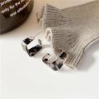 Open Square Acrylic Earring 1 Pair - Stud Earring - Gray - One Size