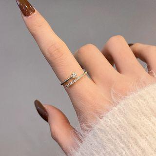 Star Rhinestone Open Ring J231 - One Size