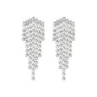 Rhinestone Pav  Cascade Earrings One Size