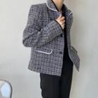 Single Breasted Crop Tweed Blazer