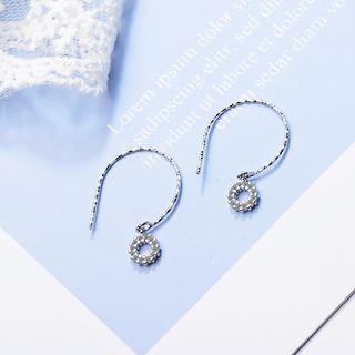 Cz Drop Pull Through Earring