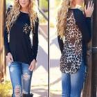 Leopard Panel Long-sleeve T-shirt