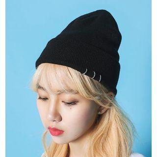 Ring Accent Knit Beanie