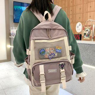 Mesh Pocket Buckled Backpack