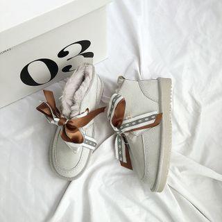 Bow Fleece-lined Short Snow Boots