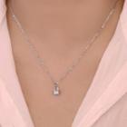 Rhinestone Necklace With Gift Box - 1 Pc - Silver - One Size
