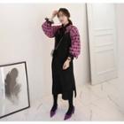 Spaghetti-strap Crochet-trim Long Pinafore Dress