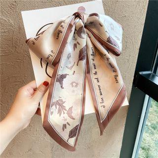 Leaf Print Narrow Scarf