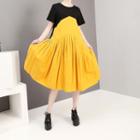 Panel Round-neck Short-sleeve T Shirt Dress