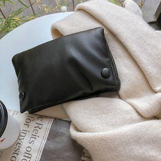 Snap-button Pleather Belt Bag