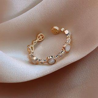Cat Eye Stone Open Ring Gold - One Size