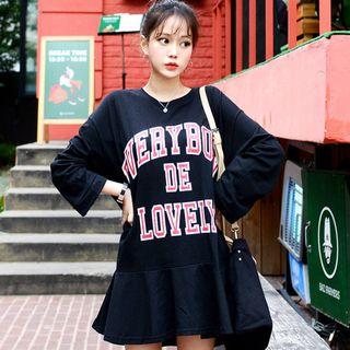 Letter Print Mini T-shirt Dress