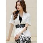 Short-sleeve Fringed Blazer