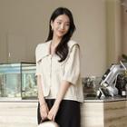 Puff-sleeve Sailor-collar Jacket