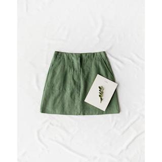 Linen A-line Mini Skirt