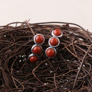 Beaded Drop Earring 1 Pair - Dark Red - One Size