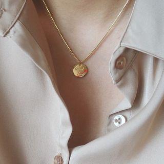 Lettering Pendant Stainless Steel Necklace Gold - One Size