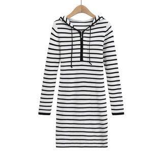 Half-zip Knit Hoodie Dress