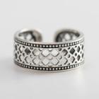 925 Sterling Silver Perforated Open Ring S925 - Silver - One Size