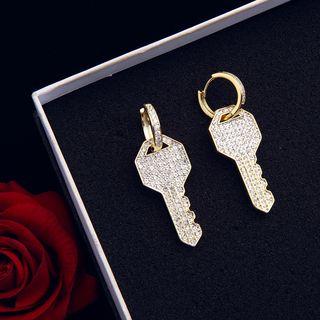 Rhinestone Key Drop Earring