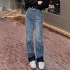 Mid-rise Color Panel Jeans