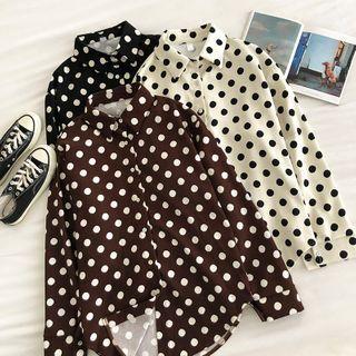 Polka Dot Single-breasted Long-sleeve Shirt