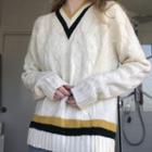 Colorblock V-neck Sweater