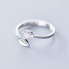 925 Sterling Silver Leaf Open Ring S925silver - Ring - One Size