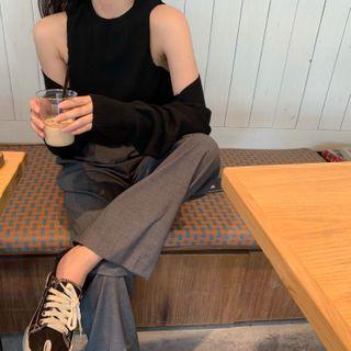 Plain Long-sleeve Sweater - 2 Colors