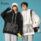 Couple Matching Mock Two-piece Paisley Print Hoodie
