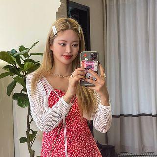 Tie-front Cropped Net-knit Cardigan