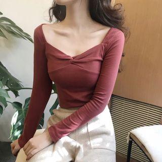 Long Sleeve Square Neck Top