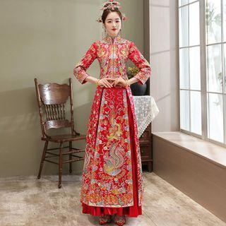 Set: Sequined Chinese Wedding Cheongsam