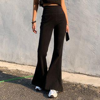 High-wasit Boot-cut Pants
