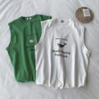 Sleeveless Dolphin Printed T-shirt