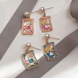 Faux Pearl Alloy Rabbit Dangle Earring
