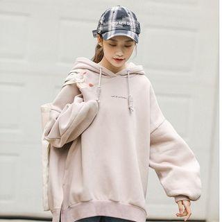Printed Drawcord Fleece Long-sleeve Hoodie