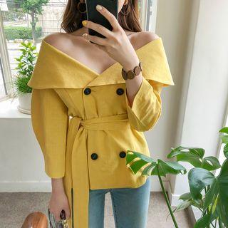 Capelet Double-breasted Jacket