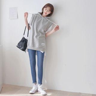 Hooded Slit-side Sweat Vest