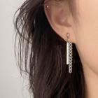 Bar & Chain Sterling Silver Fringed Earring