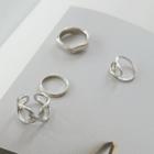 Set Of 4: Various Rings Silver - One Size