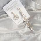 Non-matching Rhinestone Snowflake Dangle Earring As Shown In Figure - One Size