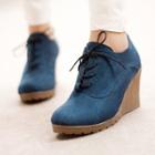 Wedge Lace-up Shoe Boots