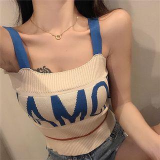 Lettering Jacquard Knit Top